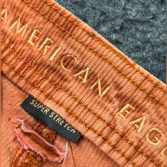 NWT American Eagle Short Brown Corduroy High Rise A-Line Button Down Skirt - Picture 5 of 6